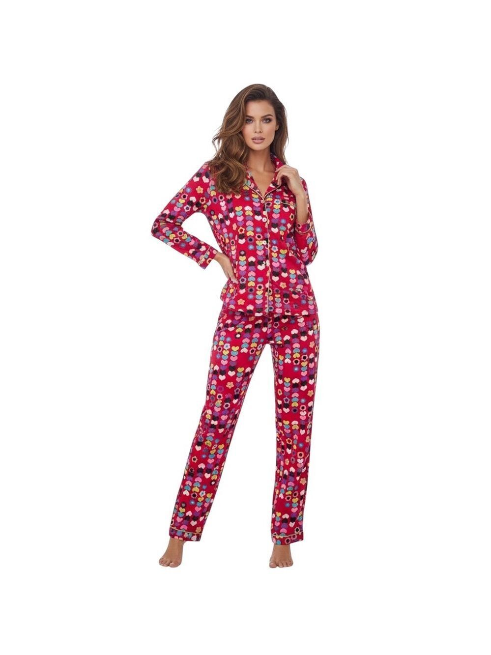 Victoria’s Secret Heart Print Pajama Set Y2K Valentine Small